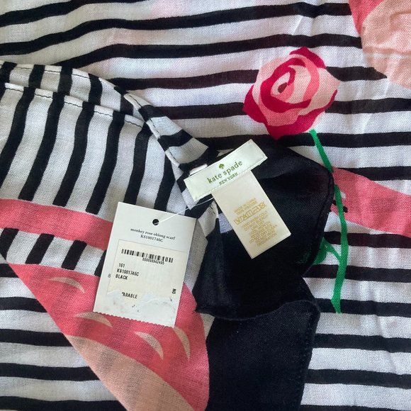 Kate Spade Monkey Rose Striped Scarf - Picture 3 of 3